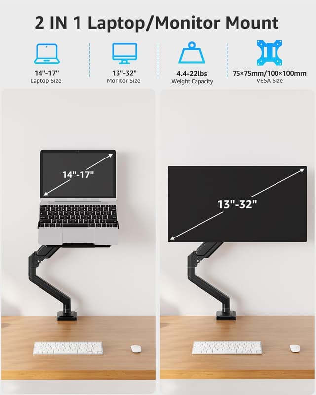 Detalle 2 de MOUNTUP EU3717 monitor laptop stand 10KG