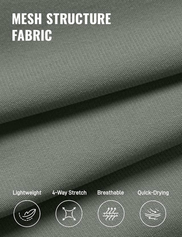 Detalle 2 de CRZ YOGA Jogging léger homme avec séchage rapide, poches zippées – sauge grise (M)