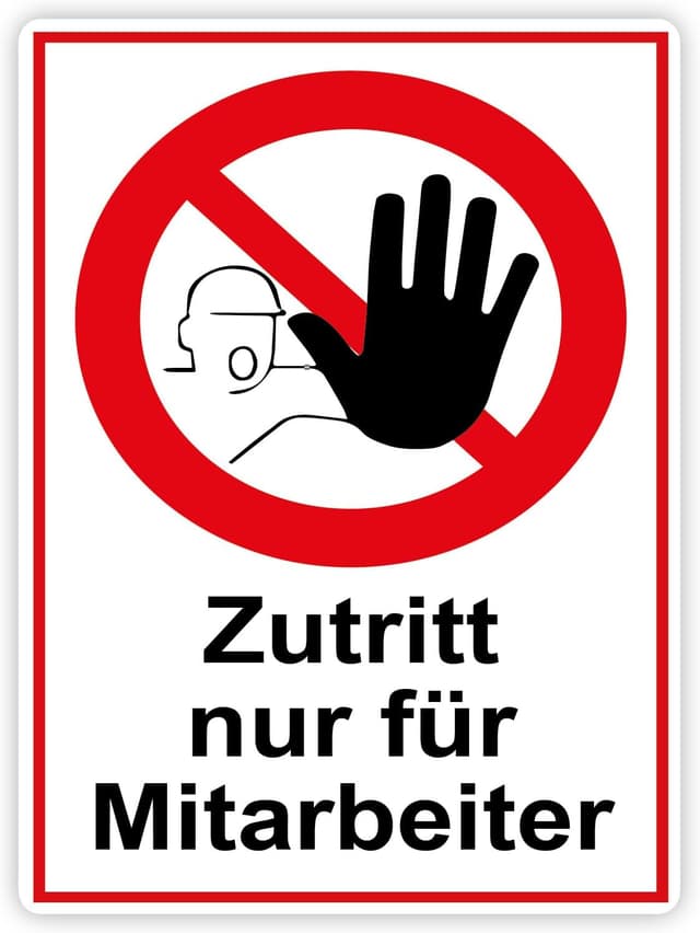Detalle de STROBO XXL Zutritt nur für Mitarbeiter 30 x 40 cm