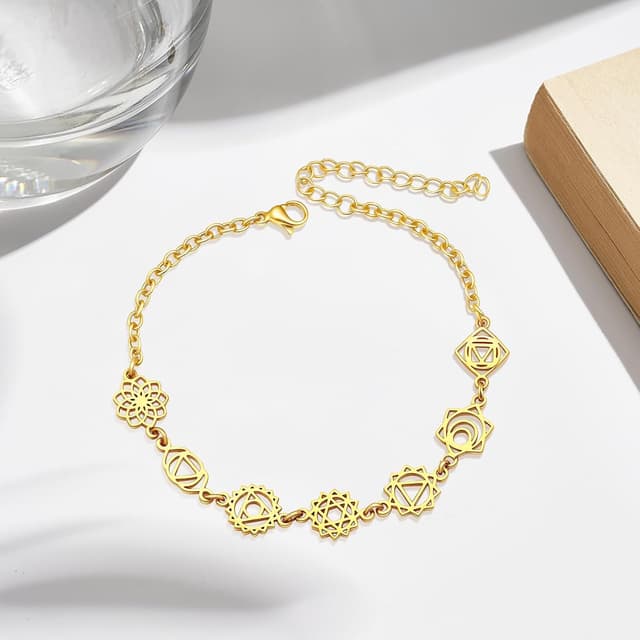 Detalle de AITENME 7 Chakren „Vermissen“-Armband – Mantra-Schmuck für Yoga, Meditation & Alltag