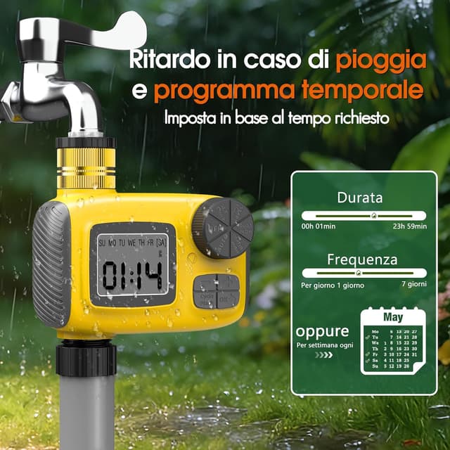 Detalle de CyberOrd Kit di irrigazione a goccia automatico 30 m con timer e 20 ugelli regolabili 360°