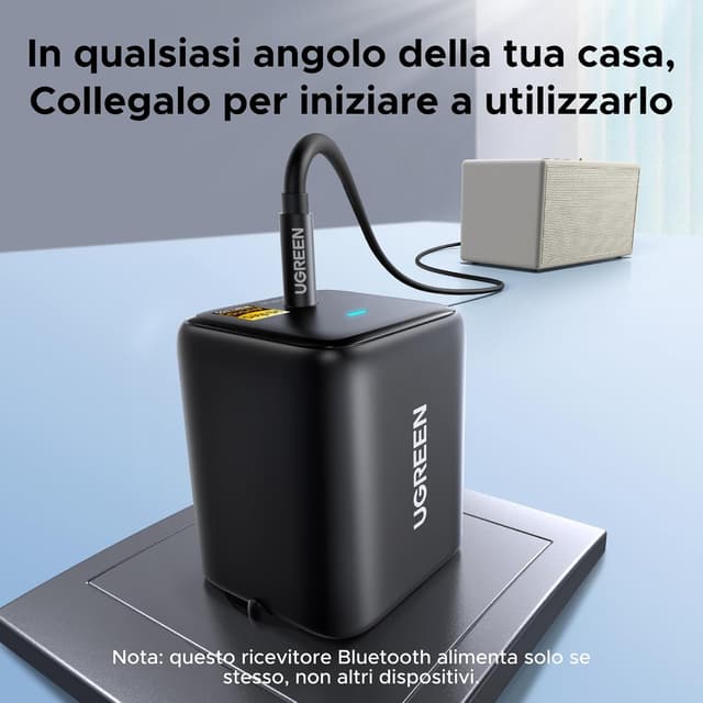 Detalle de UGREEN Ricevitore Bluetooth 6.0 con LDAC per uscita 3,5 mm Hi-Res