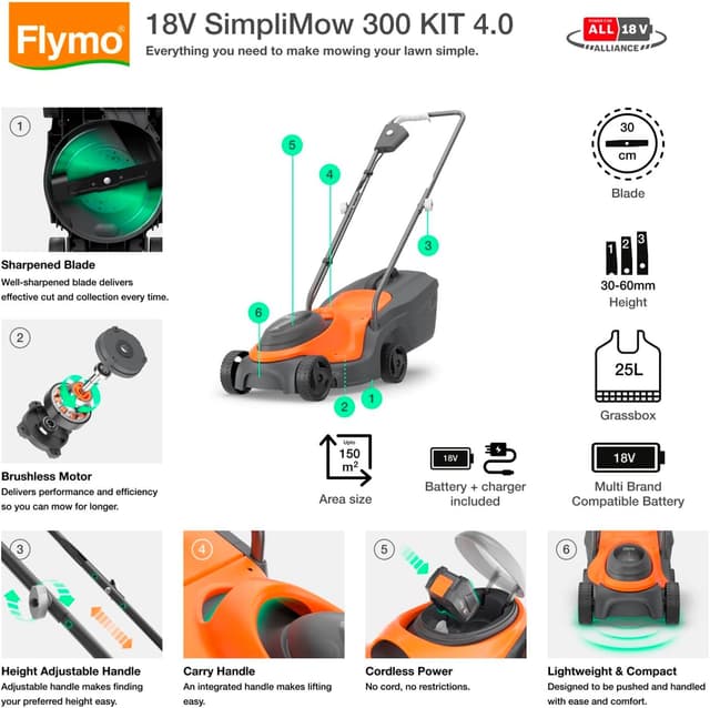 Thumbnail 1 de Flymo SimpliMow 300 18V cordless mower