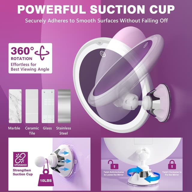 Detalle de Auxmir Specchio ingranditore 30X con luci