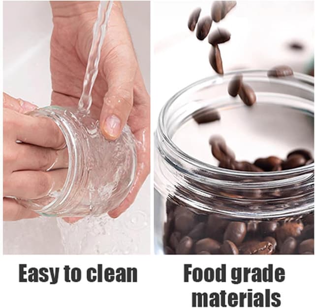 Detalle de Eidoct 6-Pack 450ml Glass Jar Pots with Screw Lids for Leakproof Overnight Oats (6 Colours)