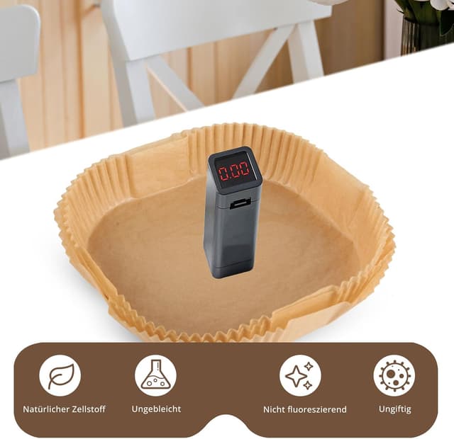 Thumbnail 3 de 150 Stück Backpapier für Heißluftfritteuse 20–24 cm