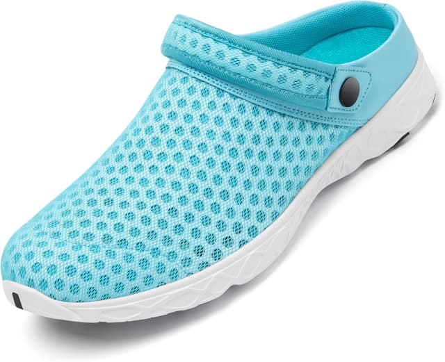 Detalle de SAGUARO Unisex Clogs für den Sommer – leichte Hausschuhe & Gartenschuhe in Hellblau (EU-Größen 36–48)