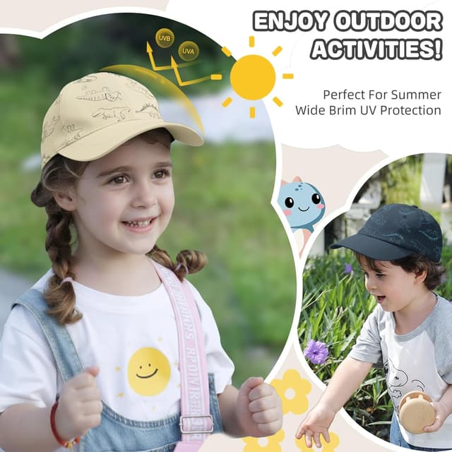 Detalle de TOMEEK Kinder Baseball Cap mit UV 46–54 cm