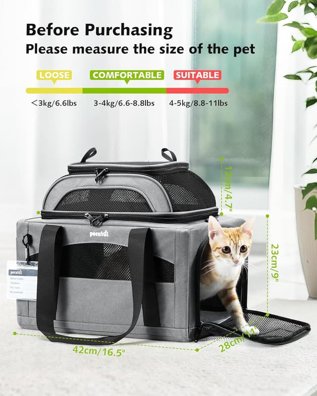 Detalle de Pecute Cat Carrier 6 cm compact grey