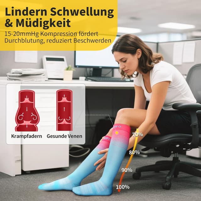 Thumbnail 3 de CAMBIVO Kompressionsstrümpfe Damen 15-20 mmHg 3er Pack