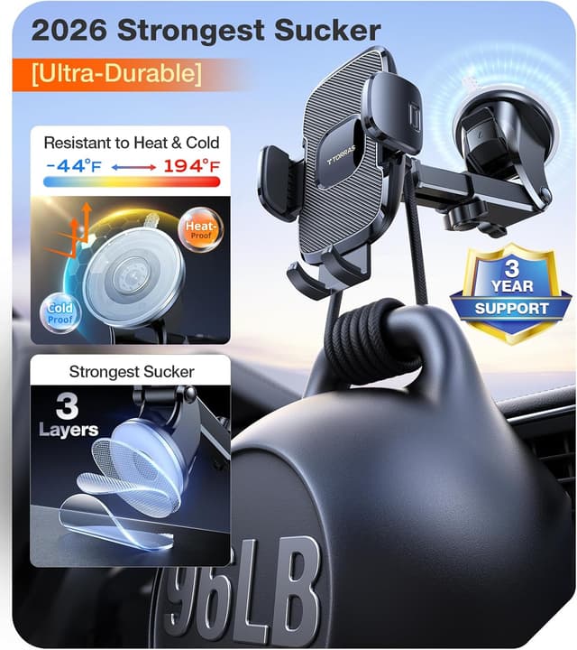 Detalle de TORRAS Ultra-Durable Car Phone Holder 96+ lbs