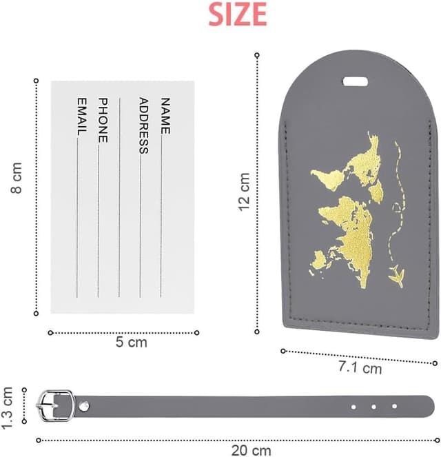 Thumbnail 1 de flintronic Étiquettes de bagages 2 pièces cuir