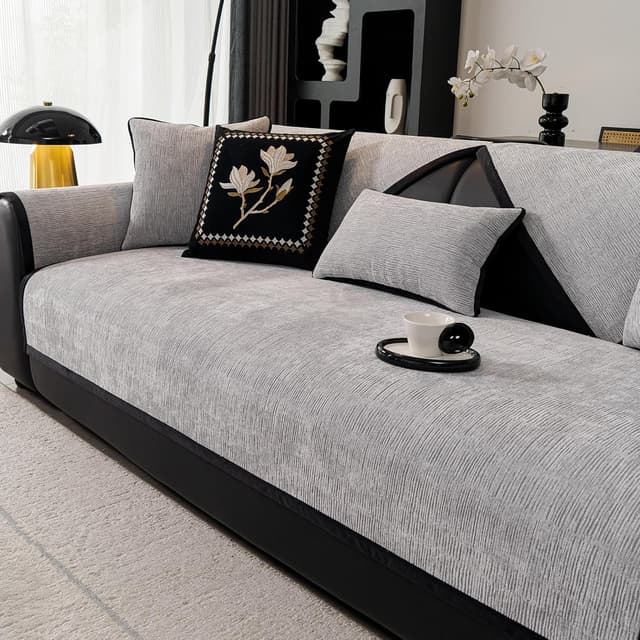 Detalle de Sofa Überzug 3 Sitzer 70 x 180 cm Hellgrau