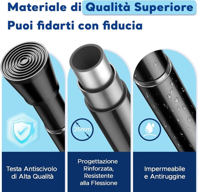 Thumbnail 6 de BSYXLSX Bastone a pressione per tende nero 71–155 cm, Ø 25 mm