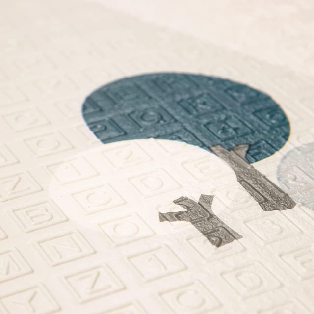 Detalle de Paco Home faltbare Spielmatte/Krabbelmatte für Babys und Kinder, 180 x 200 cm, weiß mit Tiermotiven