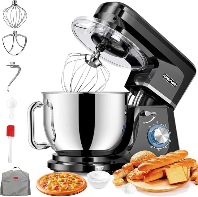 Detalle de CHeflee Robot Pâtissier 2000 W – 8 L, 6 vitesses avec fonction Pulse, bol en acier inox