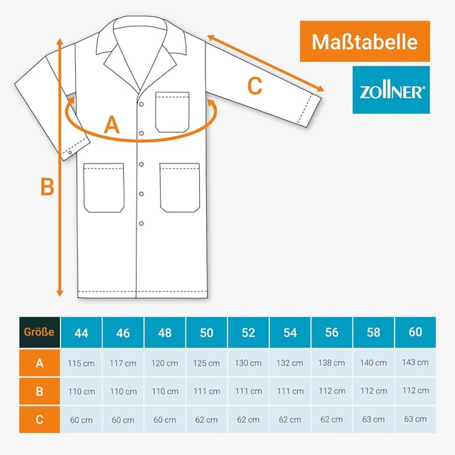 Detalle 2 de ZOLLNER Herren Laborkittel 200 g/m²