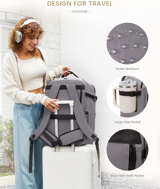 Detalle de LOVEVOOK 50L Reiserucksack mit 18,4 Zoll Fach