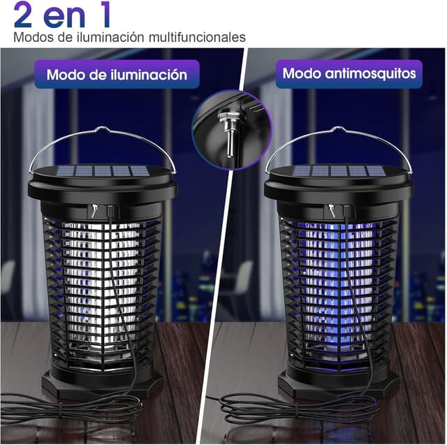 Detalle 2 de PALONE Lámpara Antimosquitos Solar 2500mAh 🔆, Recargable USB