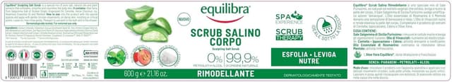 Detalle de Equilibra Corpo Scrub Salino Rimodellante con Aloe Vera e Sali Marini, 2 x 600 g