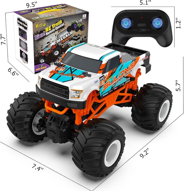 Thumbnail 5 de Kidcia 1:16 Remote Control Monster Truck (2.4 GHz) — Orange RC Car for Off-Road Play