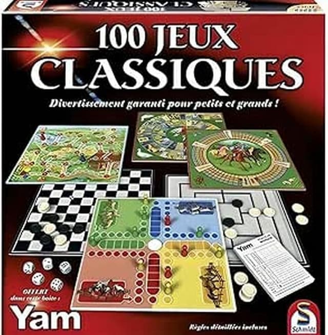 Detalle de Schmidt 88207 – Mallette de jeu 100 jeux classiques (coffret complet)