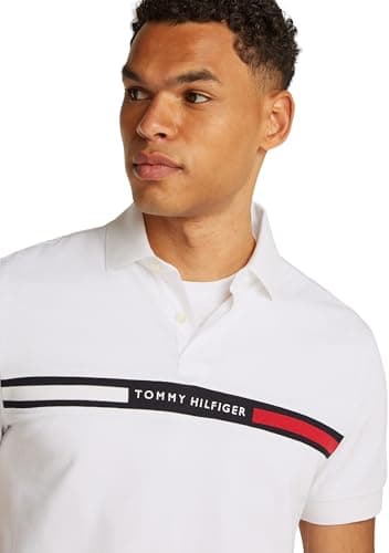 Detalle de Tommy Hilfiger Polo Chest Insert Blanco L 96% algodón organic