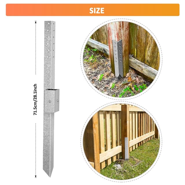 Detalle 2 de Fence post repair pack of 4 anchor spikes