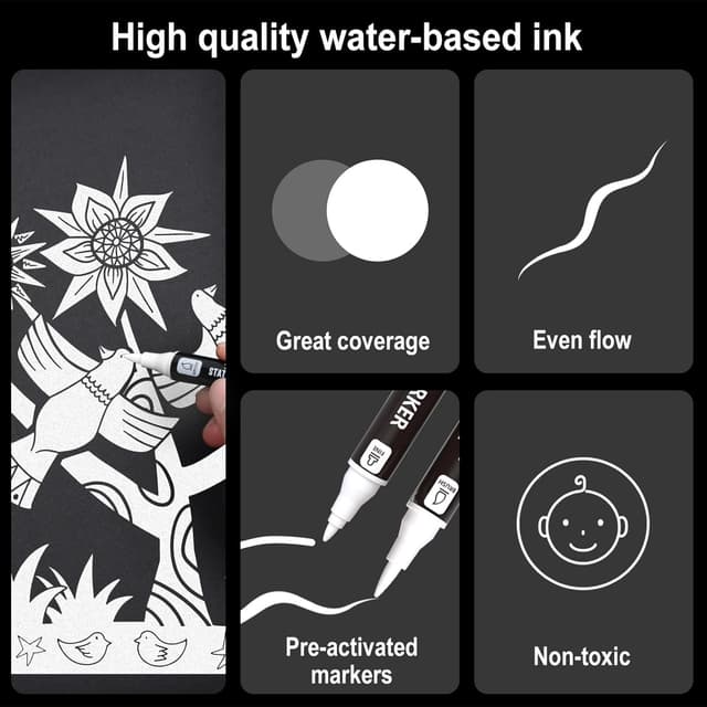 Thumbnail 3 de Stationery Island Acrylic Paint Pens 12 pack