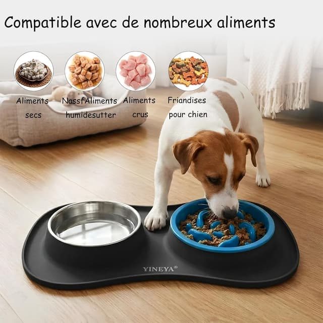 Thumbnail 6 de Set YINEYA ciotole 3 in 1 anti-ingozzamento (cane e gatti) con tappetino pieghevole