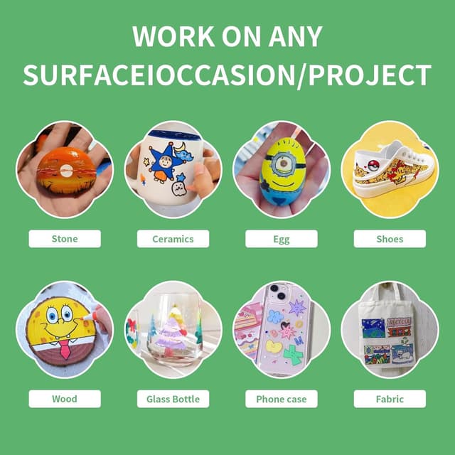 Thumbnail 4 de HYNEXLK Acrylic Paint Pens 68 Colours with Dual Tips 🎨