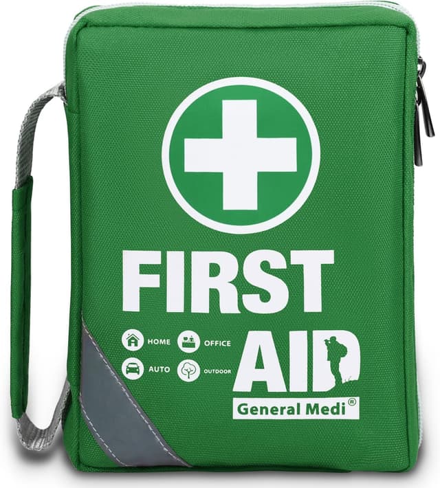 Detalle de General Medi First Aid Kit Compact First Aid Bag (175 pieces) – Reflective bag design