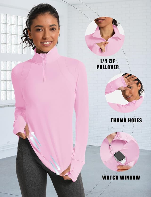 Detalle de IECCP Women’s Long Sleeve Golf Shirt (1/4 Zip) with UPF 50+ Sun Protection