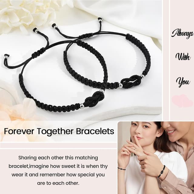 Detalle de VU100 pulsera hilo del destino pareja