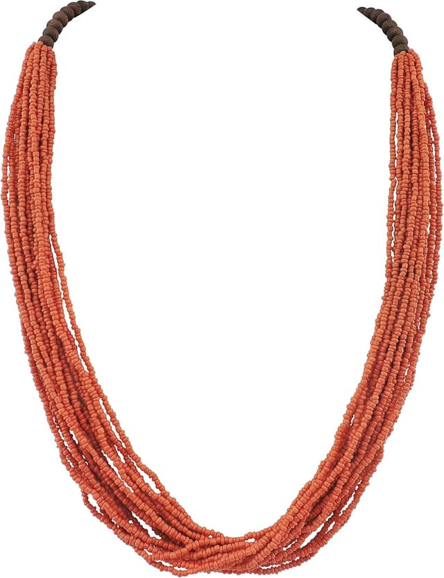 Detalle de Bocar NK-10407 long multiple row handmade beaded statement necklace with gift box