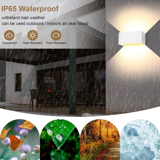 Detalle de ENCOFT set da 2 applique LED da parete 24W IP65 3000K in alluminio con angolo regolabile