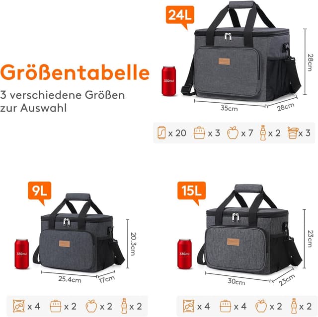 Detalle 2 de Lifewit 15L Kühltasche faltbar für unterwegs