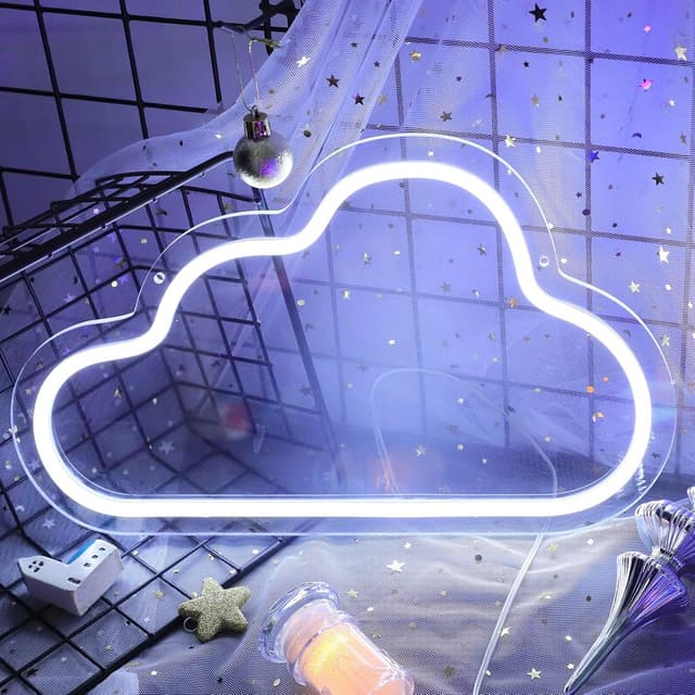 Detalle 2 de DWOOKE Wolken-LED-Neonlicht Tafel für Notizen