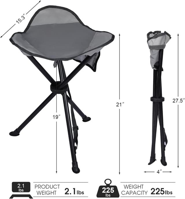 Detalle de Portal Folding Stool 102 kg capacity camping stool
