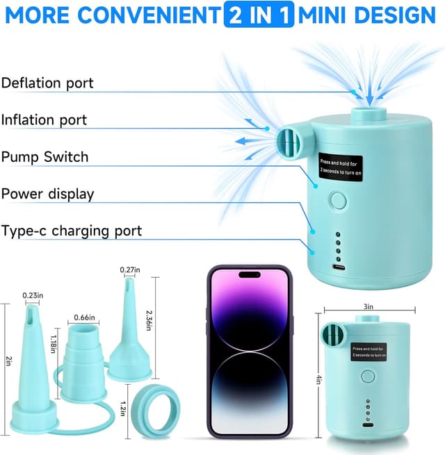 Thumbnail 3 de Electric Air Pump 4000mAh for Inflatables