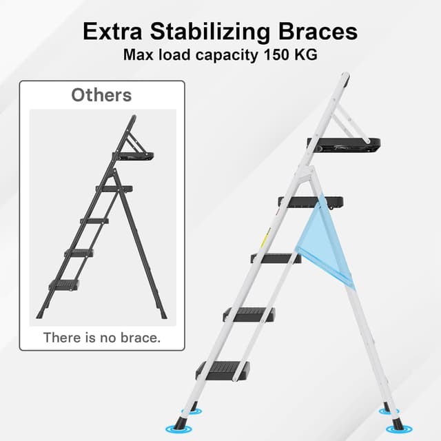 Thumbnail 5 de BONTEC 4 Step Ladder 150 kg capacity 🚪
