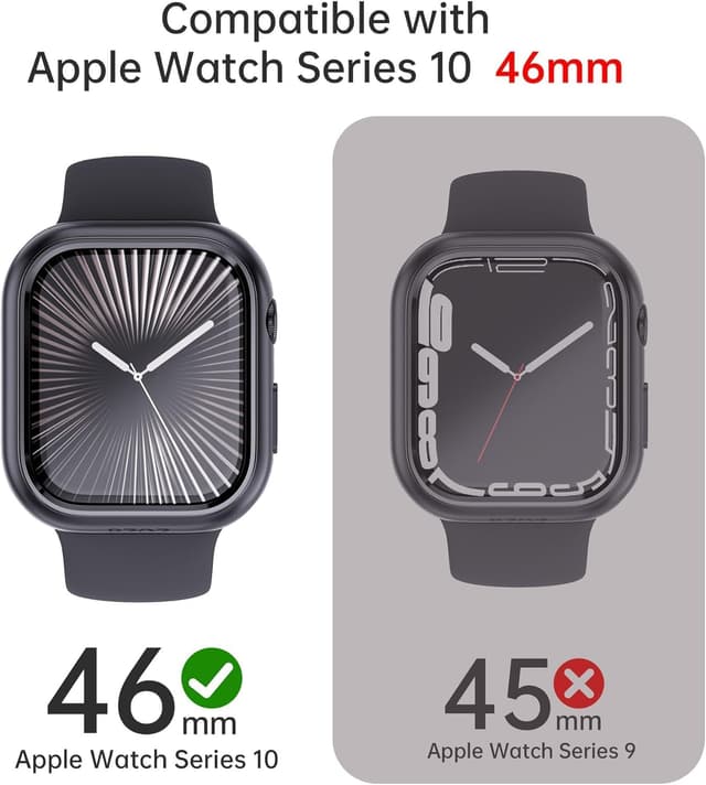 Detalle 2 de PZOZ 2-Pack 46mm Screen Protector Case for Apple Watch Series 10