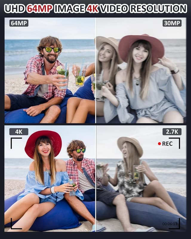 Thumbnail 1 de 4K Digitalkamera 64MP 2,8 Zoll