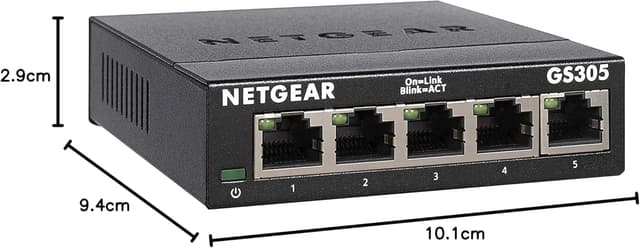 Detalle 2 de NETGEAR GS305 5-Port Gigabit-LAN-Switch (GS305) – Plug-and-Play, lüfterlos, Metallgehäuse