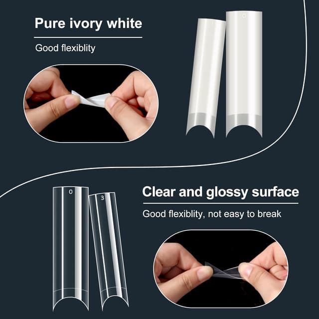 Detalle de Adonafy Nail Tips für Gelnägel Extra Lang