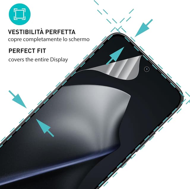 Detalle 2 de smartect TPU pellicola protettiva per Xiaomi 15T / 15T Pro (2 pezzi, trasparente) copertura full screen