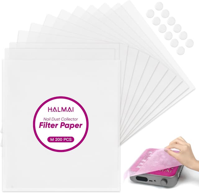 Imagen de HALMAI 200 fogli carta filtro per aspirapolvere unghie (bianco) — filtri monouso per depolveratori en OfertitasTOP