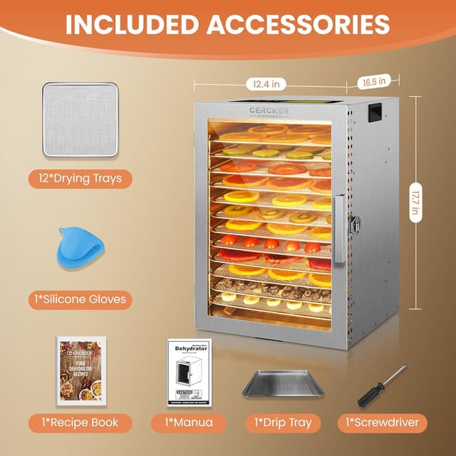 Thumbnail 6 de Cercker Food-Dehydrator 12 Trays 800W