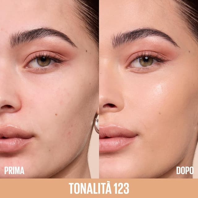 Detalle de Maybelline New York Lifter Plump and Glow Fondotinta illuminante tono 123, 30 ml