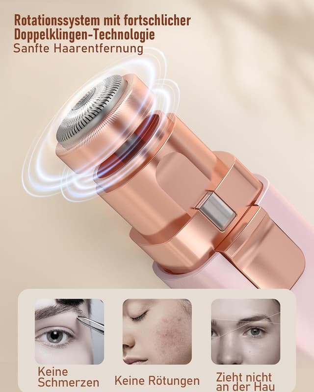 Detalle de iFanzeTech Augenbrauenrasierer 2-in-1 Rosa
